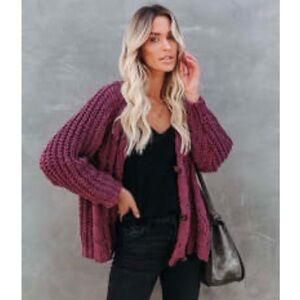 Vici Purple Knit Cardigan